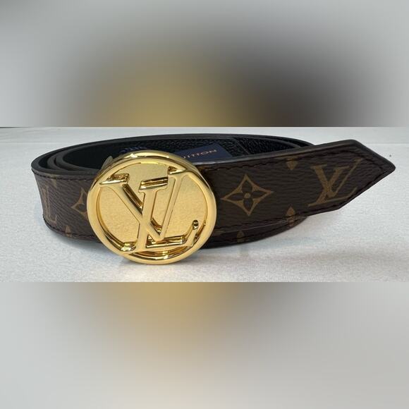 NWT LOUIS VUITTON LV Circle 25mm Reversible Belt M0054U EU90 main image 6
